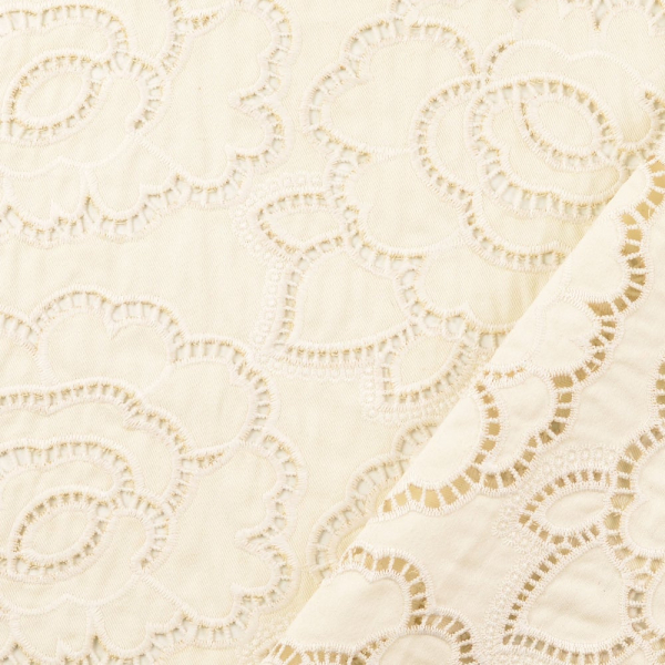 Stickerei Denim creme