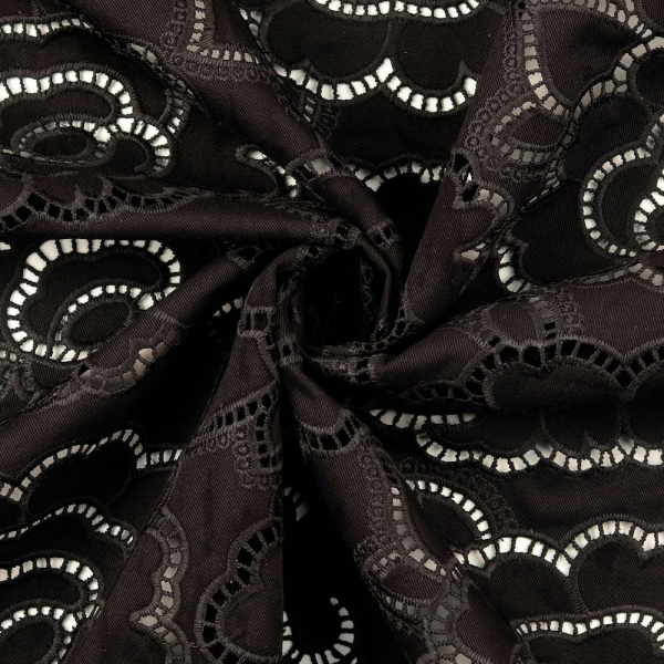 Stickerei Denim schwarz