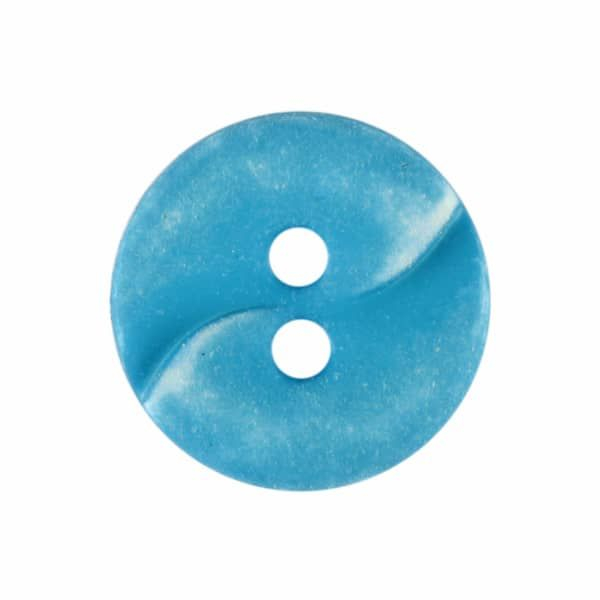 KLEINER POLYAMIDKNOPF MIT WELLE himmelblau 13mm