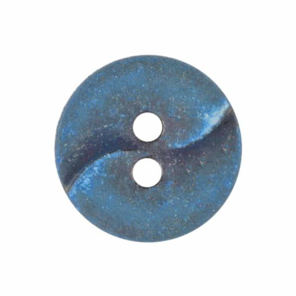 KLEINER POLYAMIDKNOPF MIT WELLE blau 13mm