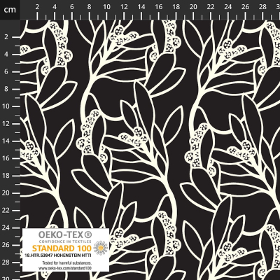 Viskose Blumen schwarz natur