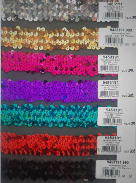 Elastische Paillettenborte 3cm