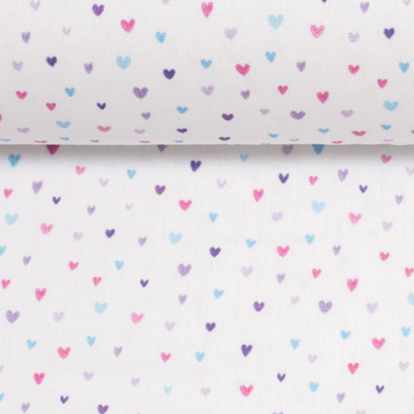 Bunte Herzen auf weiss