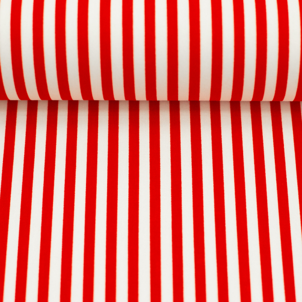 Baumwolle Streifen rot weiss