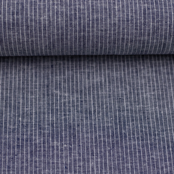 Baumwolle Leinen Streifen dunkelblau