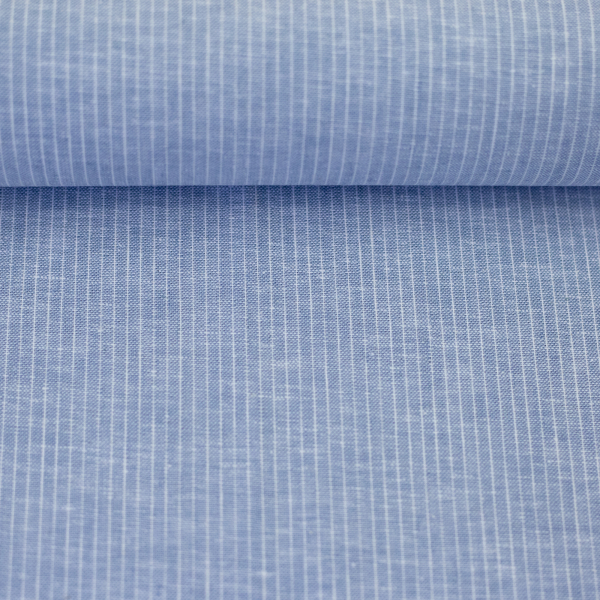 Baumwolle Leinen Streifen hellblau