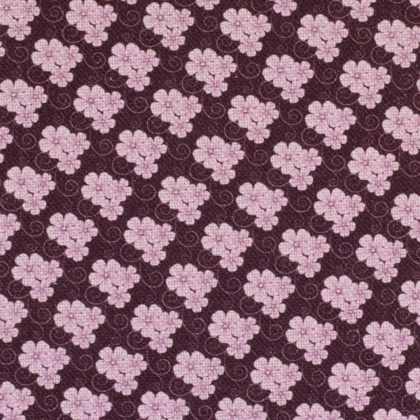 Else kleingemusterte Blüten Bordeaux