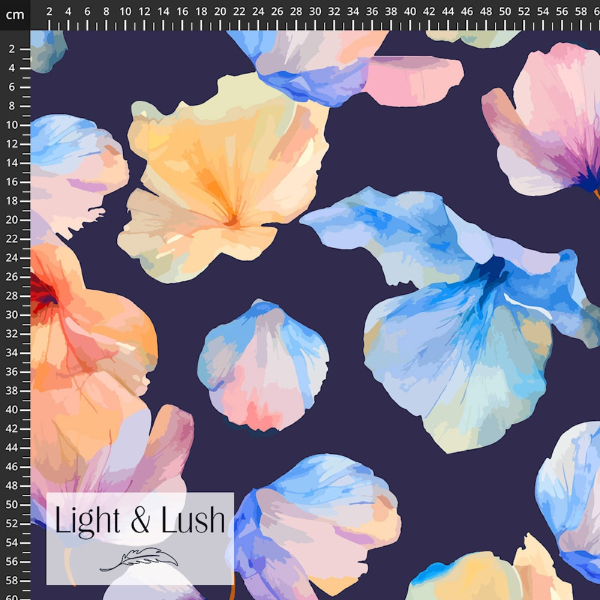 Light&Lush Viskose floralem Muster blau