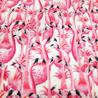 Wunderschöner Patchworkstoff mit Flamingos