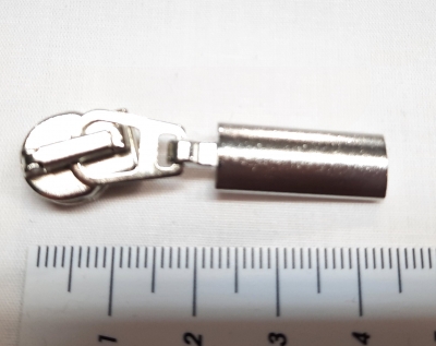 Zipper für Endlos Reissverschluss silber 5mm