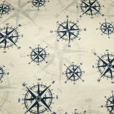French Terry meliert mit maritimen Motiven
