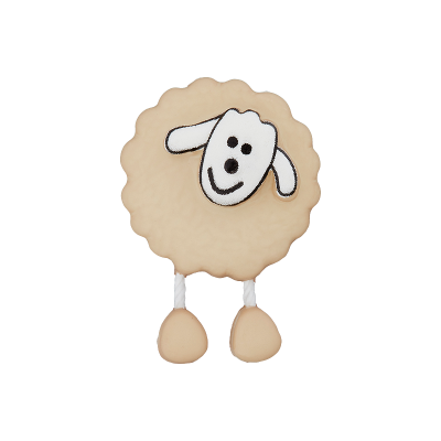 Kinderknopf Schaf beige