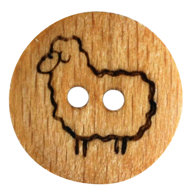 Holzknopf mit Schaf