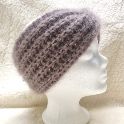 Stirnband taupe mit Goldfaden