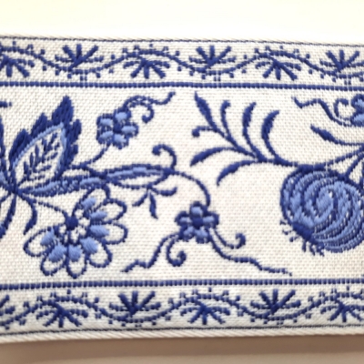 Blumenborte blau weiss 73mm