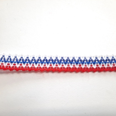 Wollborte rot weiss blau 10mm