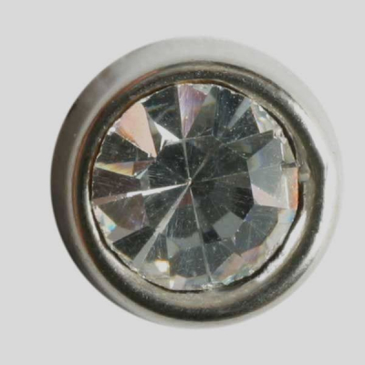 Strassknopf silber eingefasst 10 mm