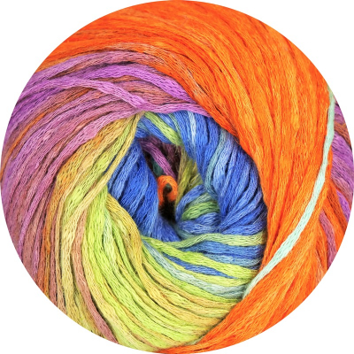Bändchengarn Miras royalblau,orange