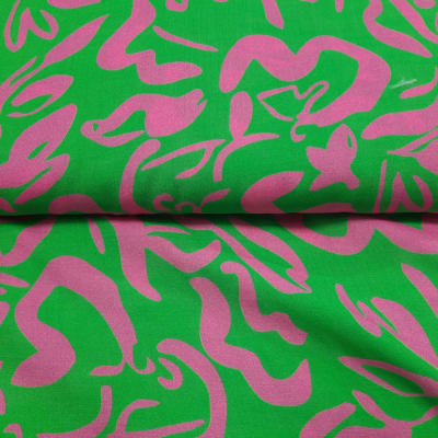 Hiphop Viskose Stoff grün pink