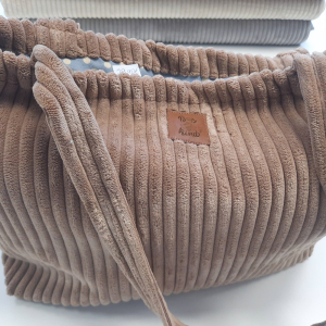 Breitcord Shopper beige braun
