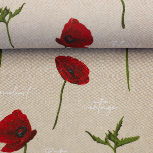 Mohnblumen Canvas Leinenoptik