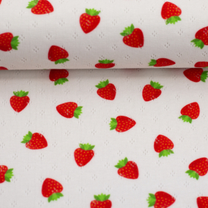 Jersey Ajour mit Erdbeeren