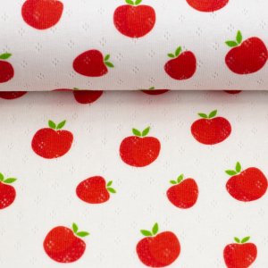 Jersey Ajour mit Erdbeeren