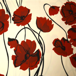 Viskose Crepe Mohnblumen Traum