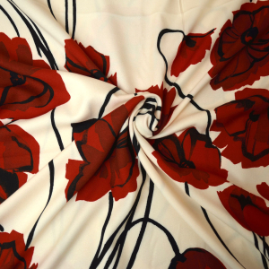 Viskose Crepe Mohnblumen Traum