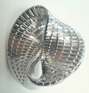 Silberknopf Metall Loop 23 mm