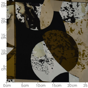 Viskose Crepe grafisch mocca mousse