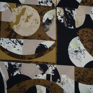 Viskose Crepe grafisch mocca mousse