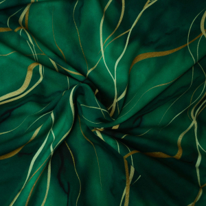 Viskose Crepe grün gold Digitaldruck