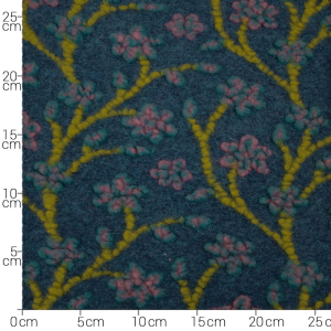 Walkloden blau lemone rosa Blumen Hilco