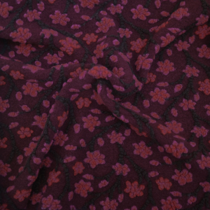 Walkloden bordeaux Blumen Hilco