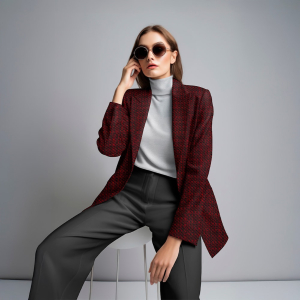 Bouclé schwarz rot Light & Lush