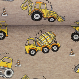 Sweat Baufahrzeuge beige meliert