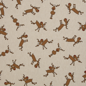 Canvas Happy reindeer beige meliert