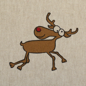 Canvas Happy reindeer beige meliert