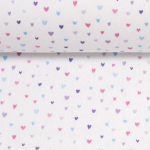 Bunte Herzen auf weiss