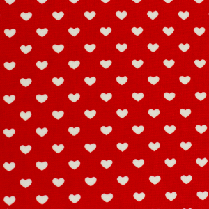 Baumwolle Herzen rot weiss