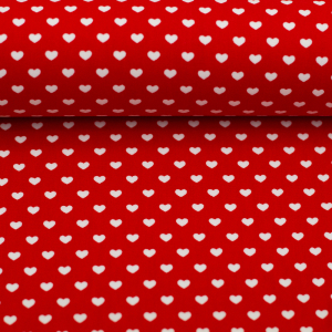 Baumwolle Herzen rot weiss