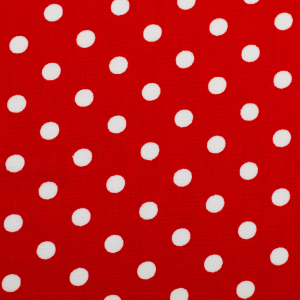 Baumwolle rot mit weissen Punkten