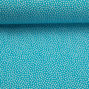 Baumwolle Dotty uni mit Punkten türkis