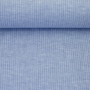 Baumwolle Leinen Streifen hellblau