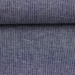 Baumwolle Leinen Streifen dunkelblau