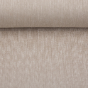 Baumwolle Leinen Fischgraet beige