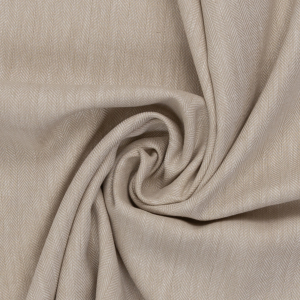 Baumwolle Leinen Fischgraet beige