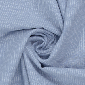 Baumwolle Leinen Streifen hellblau