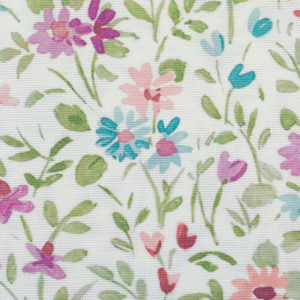 Beschichtete Baumwolle bunte filigrane Blüten